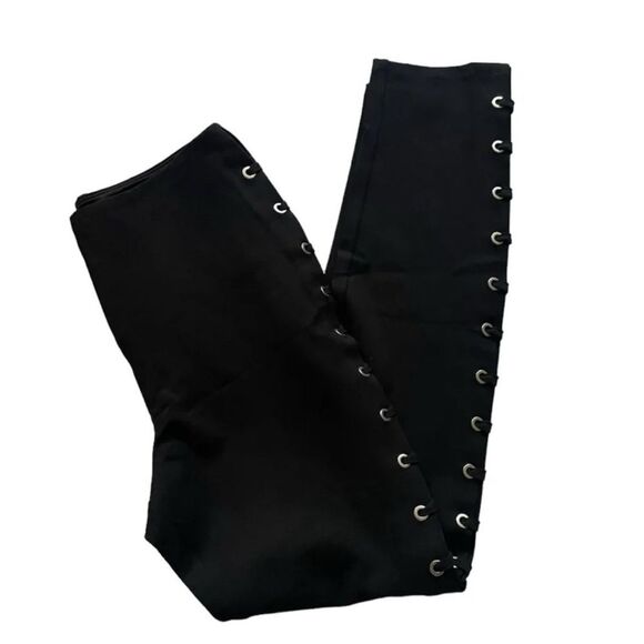 NEW Lysse Criss Cross Ponte Leggings Pants Rock n Roll Concert Gothic - Picture 2 of 6